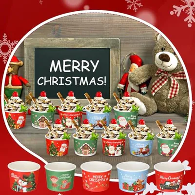 Sliner 500 Stck. Weihnachten Snack Schüsseln Großpackung Eis Dessert Becher 8 – neu – Möbel – überwiegend dunkelrot – Foto…