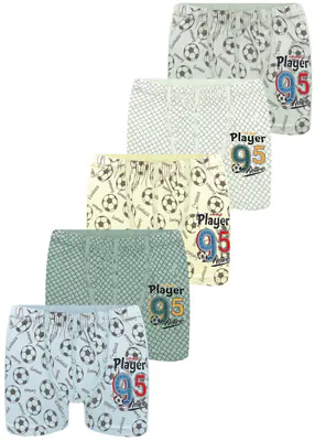 5 Jungen Boxershorts Baumwolle Unterhose Unterwäsche Unterhosen Player Boxer – neu – Sonstiges – überwiegend weiß – Foto 1…