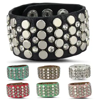 Damen Armband NIETEN Wickelarmband Armschmuck Strass Viele Farben – neu – Uhren & Schmuck – überwiegend weiß – Foto 1 von 5