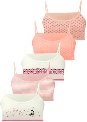 5 Mädchen Bustier Baumwolle Sport BH Kinder Unterwäsche Bra Top Cotton Unterhemd – neu – Sonstiges – überwiegend weiß…