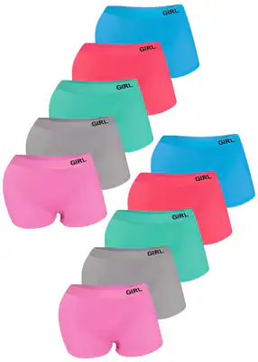 10 Mädchen Pantys Unterhosen Basics nahtlos Mikrofaser Pants Shorts Slips – neu – Sonstiges – überwiegend weiß – Foto 1 von 5