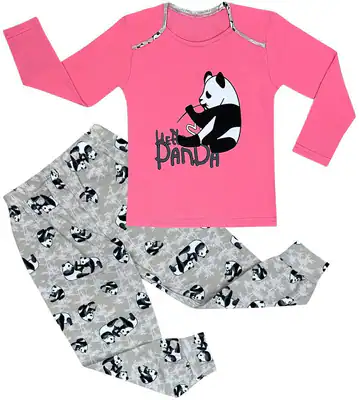 Mädchen Pyjama Set Panda Schlafanzug Hausanzug Nachtwäsche langarm Baumwolle – neu – Sonstiges – überwiegend weiß – Foto 1…