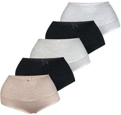 5 Damen Taillen Slips Unterhosen Baumwolle Taillenslips Schlüpfer Hipster 36-46 – neu – Damenmode – überwiegend weiß – Foto…