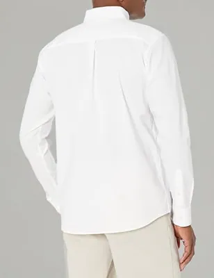 IZOD UNIFORM YOUNG HERREN LANGARM BUTTON-DOWN OXFORD HEMD - GR: - WEISS – neu – Herrenmode – Foto 1 von 5