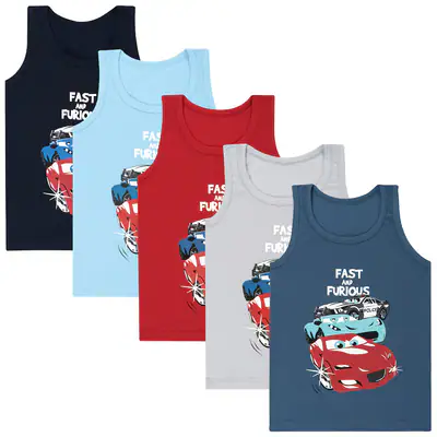 5 Jungen Unterhemden Baumwolle Tank Top Kinder Knaben Unterhemd Shirt 92-146 – neu – Sonstiges – überwiegend weiß – Foto 1…
