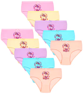 10 Mädchen Slips EINHORN Unterhosen Unterwäsche Panty Kinder Baumwolle Hipster – neu – Sonstiges – überwiegend weiß – Foto…