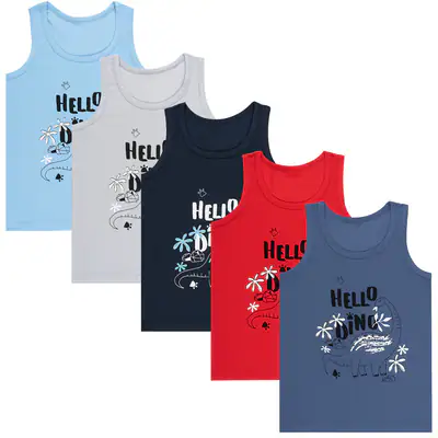 5 Jungen Unterhemden Baumwolle Tank Top Kinder Knaben Unterhemd Shirt 92-158 – neu – Sonstiges – überwiegend weiß – Foto 1…