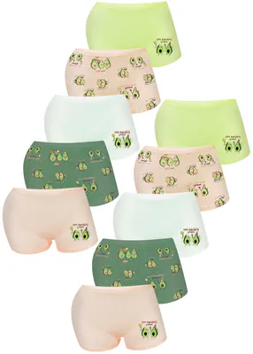 10 Mädchen Pantys Avocado Hipster Baumwolle Slips Unterhosen Unterwäsche – neu – Sonstiges – überwiegend weiß – Foto 1 von 5