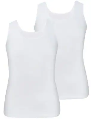 2 Damen Unterhemd 100% Baumwolle Unterwäsche Shirt Tank Top 38 40 42 44 46 48 – neu – Damenmode – überwiegend weiß – Foto 1…