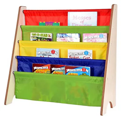 Naomi Home Kids Toy Sling Book Rack, Primary Colors/Natural – neu – Bücher & Zeitschriften – überwiegend weiß