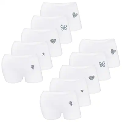 10er Set Mädchen Pantys Strass & Glitzer Unterhose Unterwäsche Slips Baumwolle – neu – Sonstiges – überwiegend weiß – Foto…