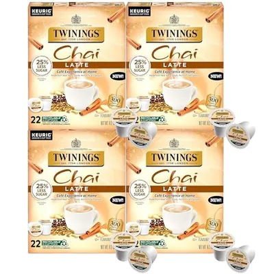 Twinings Chai Latte Schwarztee Einzelportion K-Cup Pods für Keurig, 22 Stück - – neu – Sonstiges