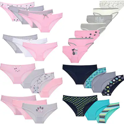 7 Mädchen Slips Hipster Baumwolle Panties Unterhosen Kinder Unterwäsche Pantys – neu – Sonstiges – überwiegend weiß – Foto…