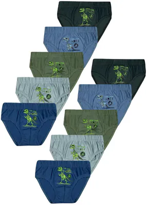 10 Jungen Slips Unterhosen Baumwolle Unterwäsche Unterhosen Kinder Dinosaurier – neu – Sonstiges – überwiegend weiß – Foto…