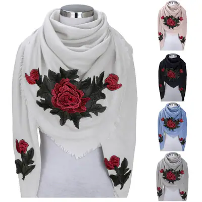 XXL PATCHES ROSE STICKER Damen Schal Tuch Karoschal Halstuch Fashion Plaid Loop – neu – Sonstiges – überwiegend weiß – Foto…