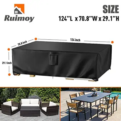RUIMOY TERRASSENMÖBEL ABDECKUNGEN, GARTENMÖBEL ABDECKUNG WASSERDICHT, - SCHWARZ – neu – Foto 1 von 5