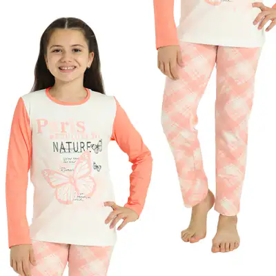 Mädchen Pyjama Paris 2-teilig kariert Baumwolle Set Schlafanzug Hausanzug – neu – Sonstiges – überwiegend weiß – Foto 1 von 5