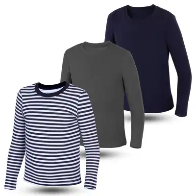 3 Kinder Jungen Langarmshirts Baumwolle Unterhemden Body Unterwäsche Shirt – neu – Sonstiges – überwiegend weiß – Foto 1…