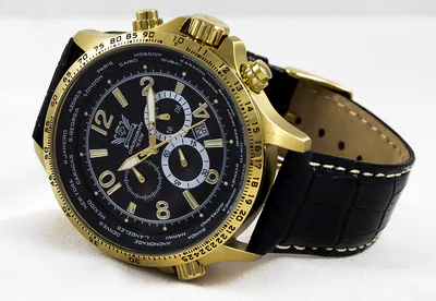 Chronograph CAVADINI Herrenuhr drehbarer GMT-Innenring schwarz CV-1606 Edelstahl – gebraucht, wie neu – Uhren & Schmuck…