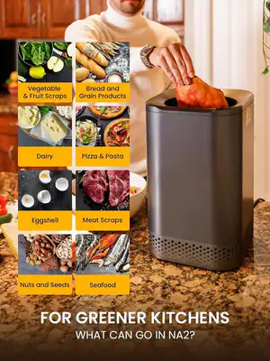 NAGUALEP NA-1 SMART ABFALLEIMER MIT EINKNOPF-DESIGN, 2,5 L, 150 W, GRAU - GRAU – neu – Möbel – Foto 1 von 5
