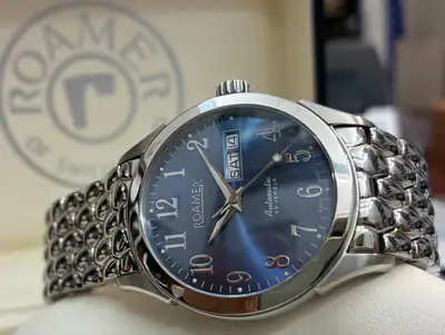 Mechanische Herrenuhr ROAMER Competence Automatik Saphirglas Blau Ref. 101632 – gebraucht, wie neu – Uhren & Schmuck – Foto…