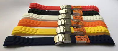 20mm Silikon Uhrenarmbänder Diloy mit Faltschließe und Rundansatz Auswahl farbig – neu – Uhren & Schmuck – überwiegend…