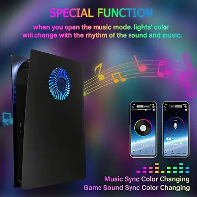 Faceplate mit RGB Lichtleiste für PS5 Digital Edition DOBEWINGDELOU 400+ – neu – Sonstiges – überwiegend schwarz – Foto 1…
