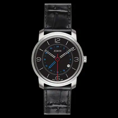 XEMEX PICCADILLY Herrenuhr GMT-Zeiger Swiss made Edelstahl 42mm Ref. 881.03 GMT – neu – Uhren & Schmuck – überwiegend…