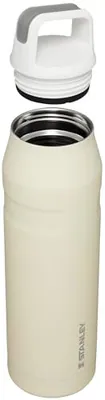 STANLEY 36 OZ ICEFLOW CAP AND CARRY WASSERFLASCHE | WIDE MOUTH - CREAM GLIMMER – neu – Camping & Outdoor – überwiegend weiß…