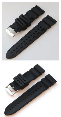 22mm Uhrenarmband Silikonband Sharkdesign schwarz 18,5 cm sportlich Top-Qualität – neu – Uhren & Schmuck