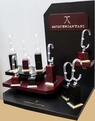 Jacques Cantani Luxus Echt-Holz Uhren-Display mit 8 Uhren-Aufstellern burgundi – gebraucht, gut – Sonstiges – überwiegend…