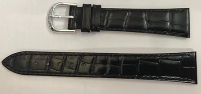 18mm Top Echt Leder Uhrenarmband Schwarz ALU- Dornschließe genäht Slim – neu – Uhren & Schmuck – Foto 1 von 2