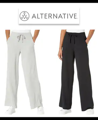 Hanes Alternative Baumwolle Modal French Terry Hose weites Bein – neu – Damenmode – überwiegend weiß – Foto 1 von 2