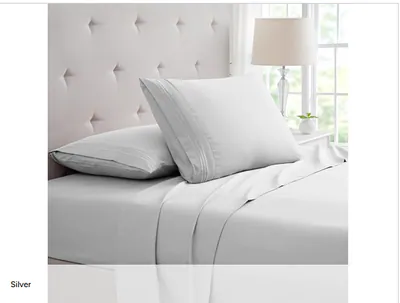 RAYON BAMBUS 4 STÜCK 1800 STÜCK LUXUS 3-ZEILIG BESTICKT BLATT SET, - SILBER – neu – Möbel