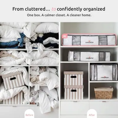 Compactor XL Vakuum Aufbewahrungsbeutel & Halbstarre Box, Schrank Organizer, – neu – Möbel – überwiegend weiß – Foto 1 von 5