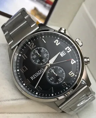 Flieger Herrenuhr Chronograph 44 mm Rivado Edelstahl arabische Zahlen RIGS-20221 – neu – Uhren & Schmuck – überwiegend…
