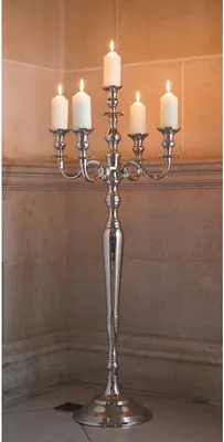 BOLTZE VICTORIA KERZENSTÄNDER 120 CM ALUMINIUM SILBER DEKOR - SILBER – neu – Möbel – Foto 1 von 3
