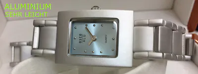 Komplett Aluminium OSCO Designer Damenuhr hellblau sehr leicht neu – gebraucht, wie neu – Uhren & Schmuck – Foto 1 von 2