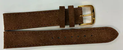 18mm Di-modell Leder Uhrenarmband braun Velour-Leder Dornschließe Vergoldet – neu – Uhren & Schmuck – Foto 1 von 2