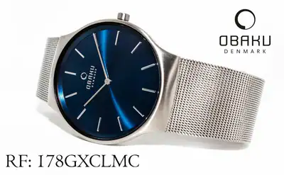 OBAKU Denmark Herrenuhr V178GXCLMC Edelstahl Milanaiseband Zifferblatt blau 40mm – gebraucht, wie neu – Uhren & Schmuck…