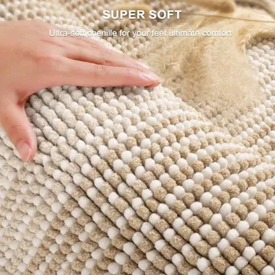 BSICPRO Badteppiche Sets 2 Stück, rutschfeste Boho Badematten, beige – neu – Möbel – Foto 1 von 5