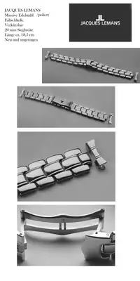 20mm Rundansatz Uhrenarmband Edelstahl von Jacques Lemans Silber – gebraucht, wie neu – Uhren & Schmuck