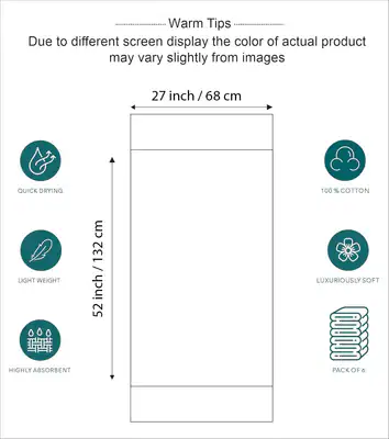 SIMPLE ELEGANCE 6ER-PACK PLÜSCH-BADETUCH-SET (27 X 52 ZOLL) - GRAU – neu – Möbel – Foto 1 von 3