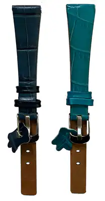 14-22 mm Uhrenarmband Echt Leder DILOY Stahlschliesse Krokoprägung blau-türkis – neu – Uhren & Schmuck – Foto 1 von 3