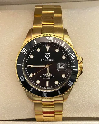 Herrenuhr Automatikuhr ADVANTAGE Edelstahl 30 BAR XXL 45mm IPG-vergoldet schwarz – neu – Uhren & Schmuck – Foto 1 von 5