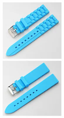 CAVADINI-SILIKON TÜRKIS-BLAU UHREN-ARMBÄND SEHR GUTE QUALITÄT.ERHÄLT 18-24 MM – neu – Uhren & Schmuck
