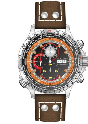 CAVADINI Herrenuhr Chronograph Tag-Datum Kaliber OS00 Edelstahl braun CV-1607 – gebraucht, wie neu – Uhren & Schmuck – Foto…