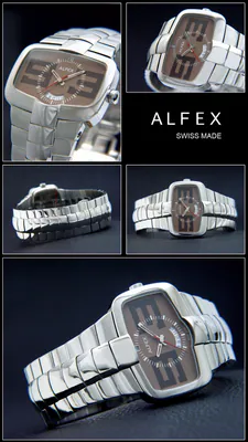 Alfex Herrenuhr SWISS MADE Extravagant 5522 Plum Design massiv Edelstahl Datum – gebraucht, wie neu – Uhren & Schmuck…