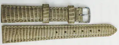 14 mm Echtes Uhren Leder Armband mit Stahlschliesse, beige-olive – neu – Uhren & Schmuck – Foto 1 von 2