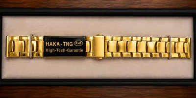18 mm Edelstahl Uhrenarmband HAKA TNG Vergoldet für Herrenuhr Vintage 90er – gebraucht, wie neu – Uhren & Schmuck – Foto 1…